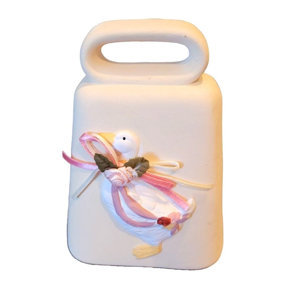 Trippies Duck Hand Bell Decorative Collectible with Pink Floral Ribbon  JH1382